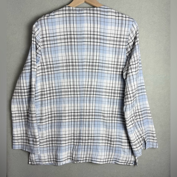 Melrose and Market Women’s Plaid Seersucker Blazer Light Blue White Size Small - Picture 4 of 10